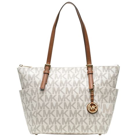 michael kors white patent leather bags|Michael Kors white handbags outlet.